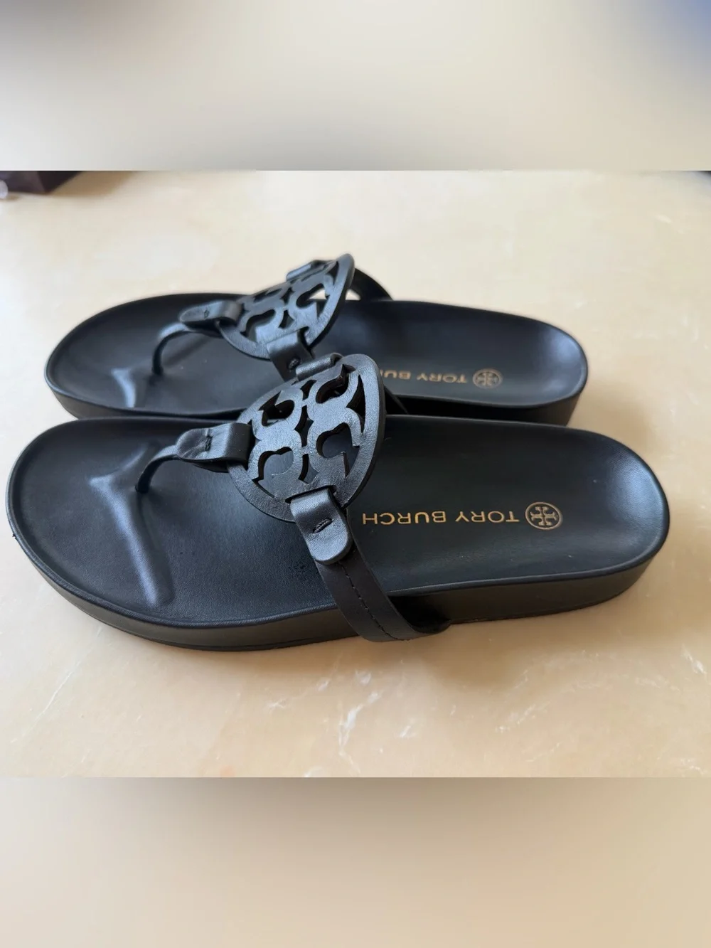 Tory Burch Black Miller Cloud Sandals